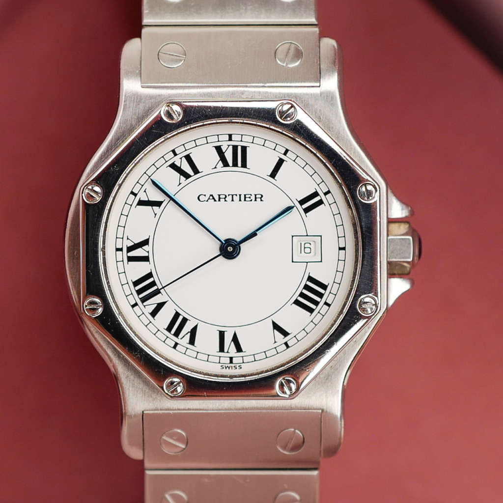 cafe-noir-montres-horloger-marseille-cartier-santos-octogonale-octo-2965-acier-homme-automatique-vintage-octo-grand-modèle-acier-GM