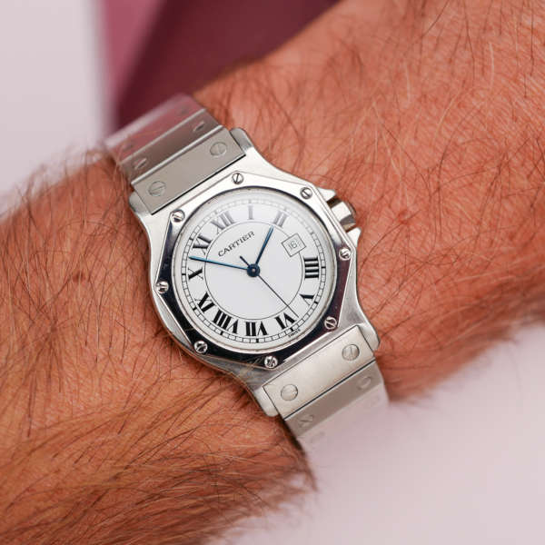 cafe-noir-montres-horloger-marseille-cartier-santos-octogonale-octo-2965-acier-homme-automatique-vintage-octo-grand-modèle-acier-GM
