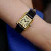 cafe noir montres horloger marseille cartier tank must mécanique pour femme vermeil petit modèle or chiffres romains bracelet vert