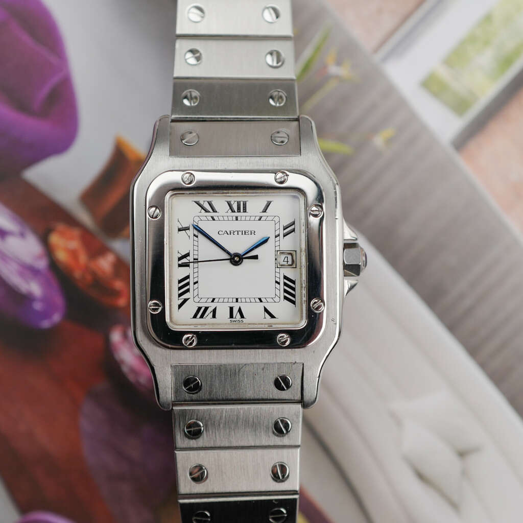 cafe noir les montres horloger marseille cartier santos acier automatique 2960 cadran blanc grand modèle automatique full set papiers boite 1980_3 cafe noir les montres horloger marseille cartier santos acier automatique 2960 cadran blanc grand modèle automatique full set papiers boite 1980