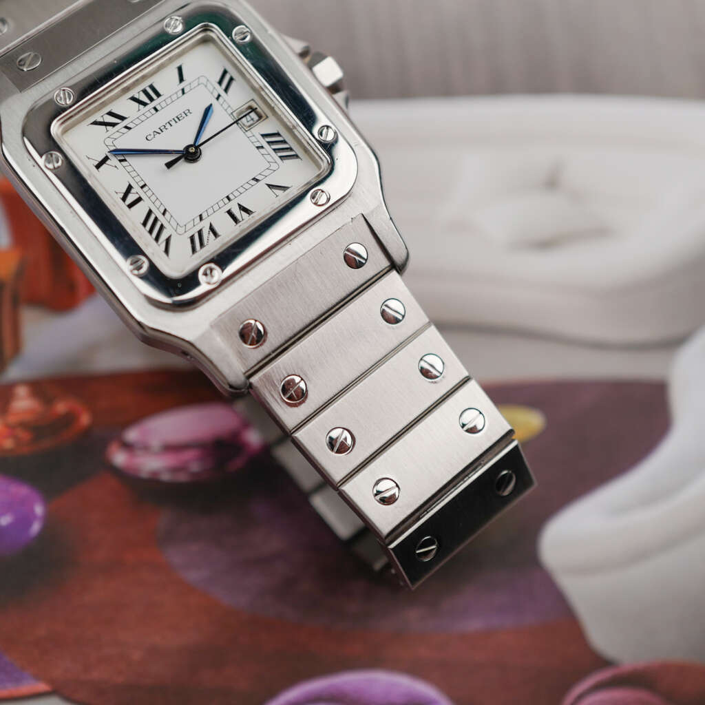 cafe noir les montres horloger marseille cartier santos acier automatique 2960 cadran blanc grand modèle automatique full set papiers boite 1980_4 cafe noir les montres horloger marseille cartier santos acier automatique 2960 cadran blanc grand modèle automatique full set papiers boite 1980