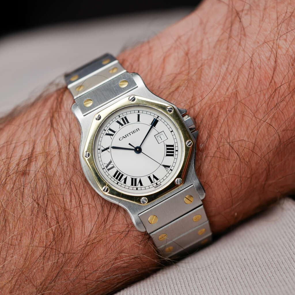 cafe-noir-montres-horloger-marseille-boite-papiers-service-full-set-Cartier-Santos-octogonale-GM-or-et-acier-réf-2966-bicolore-vintage