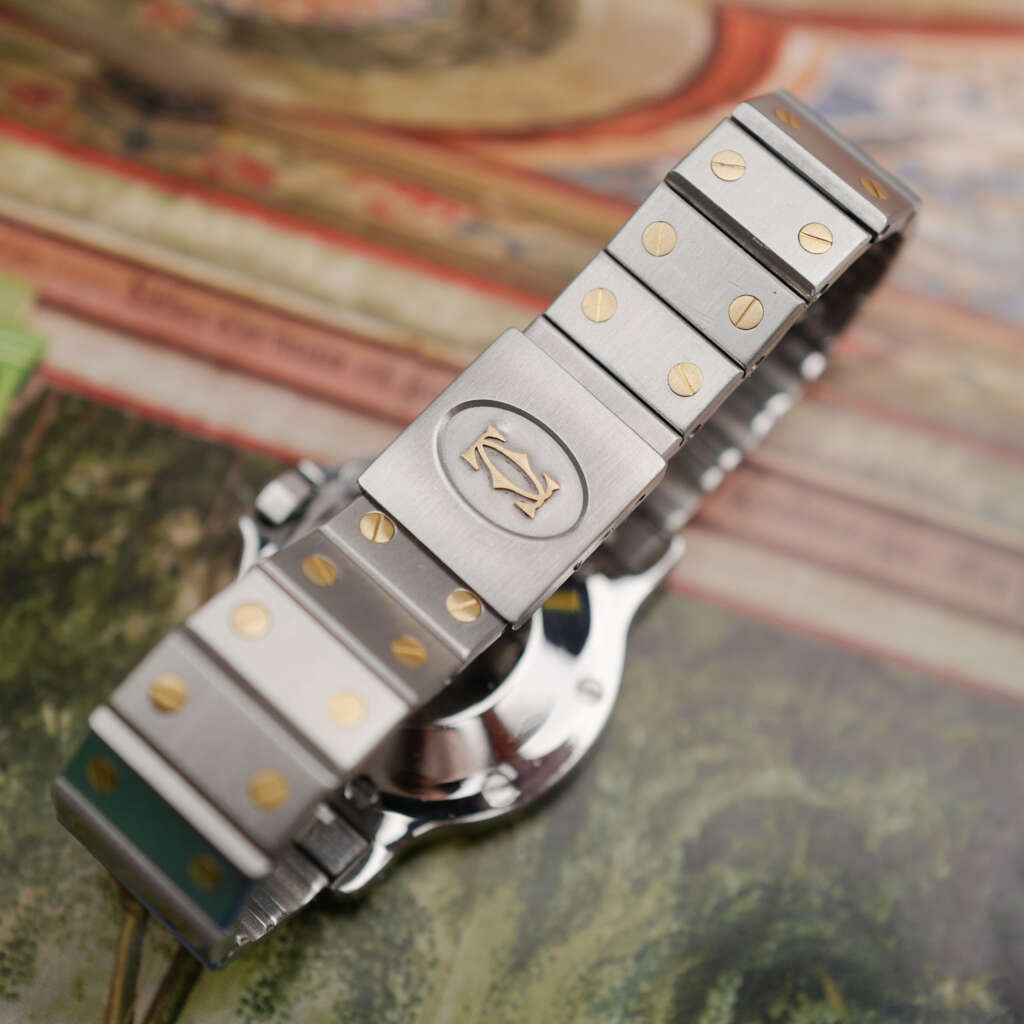 cafe-noir-montres-horloger-marseille-boite-papiers-service-full-set-Cartier-Santos-octogonale-GM-or-et-acier-réf-2966-bicolore-vintage