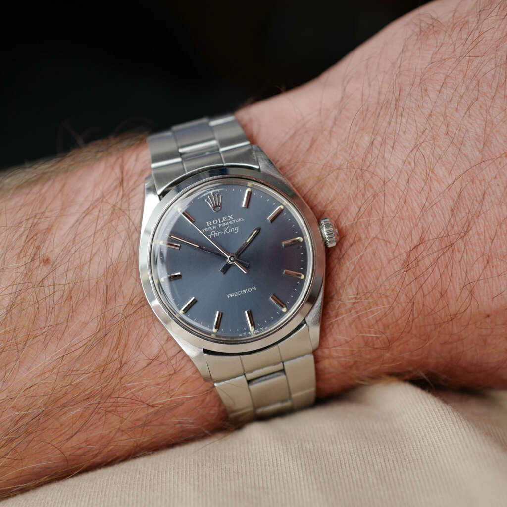 cafe-noir-montres-rolex-air-king-tritium-ref-1002-full-set-vintage-1972-cadran-gris-bleu