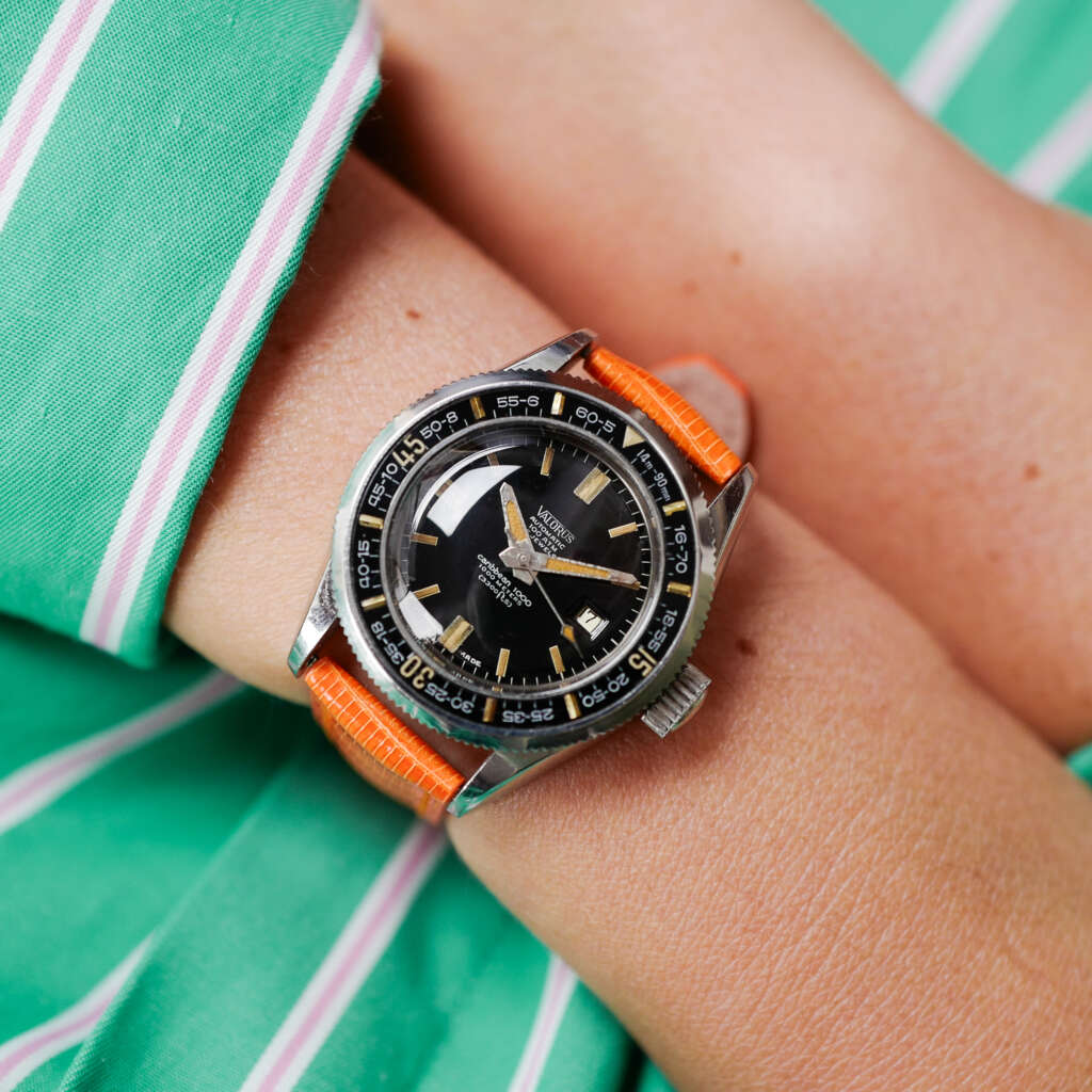 cafe-noir-montres-valorus-caribbean-1000m-mini-submariner-junior-femme-vintage-1980
