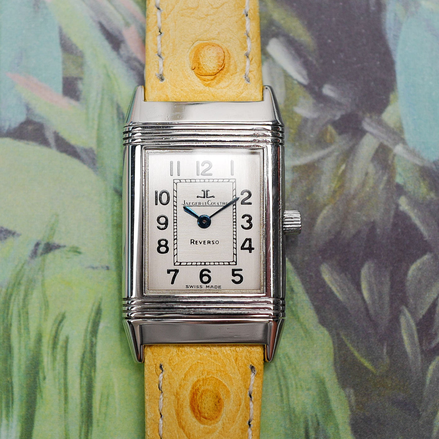 JAEGER LECOULTRE mini-Reverso – Bracelet Grain de riz en Acier (Vintage 1990)
