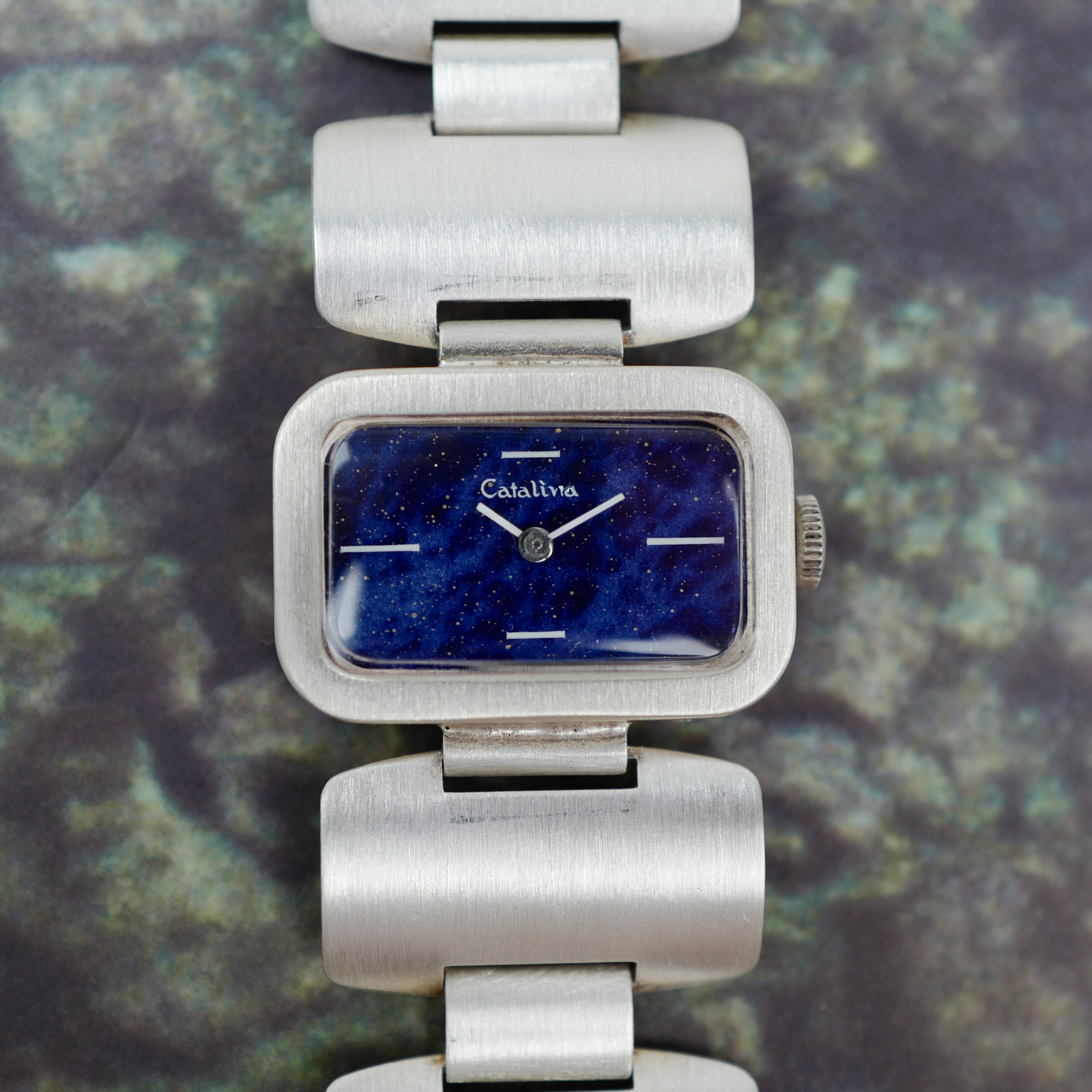 CATALINA Cadran Bleu Lapis en argent (Vintage 1960)