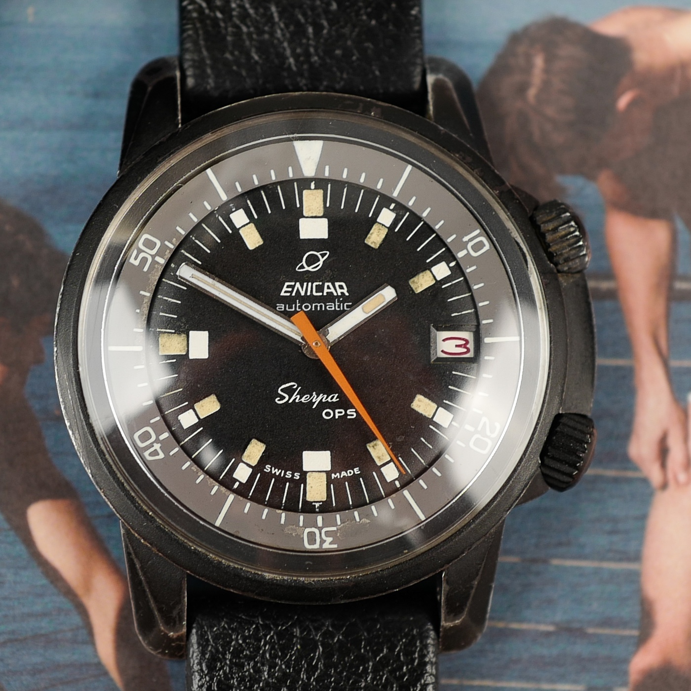 ENICAR Sherpa OPS Ultrasonic « PVD Military » (Vintage 1960)