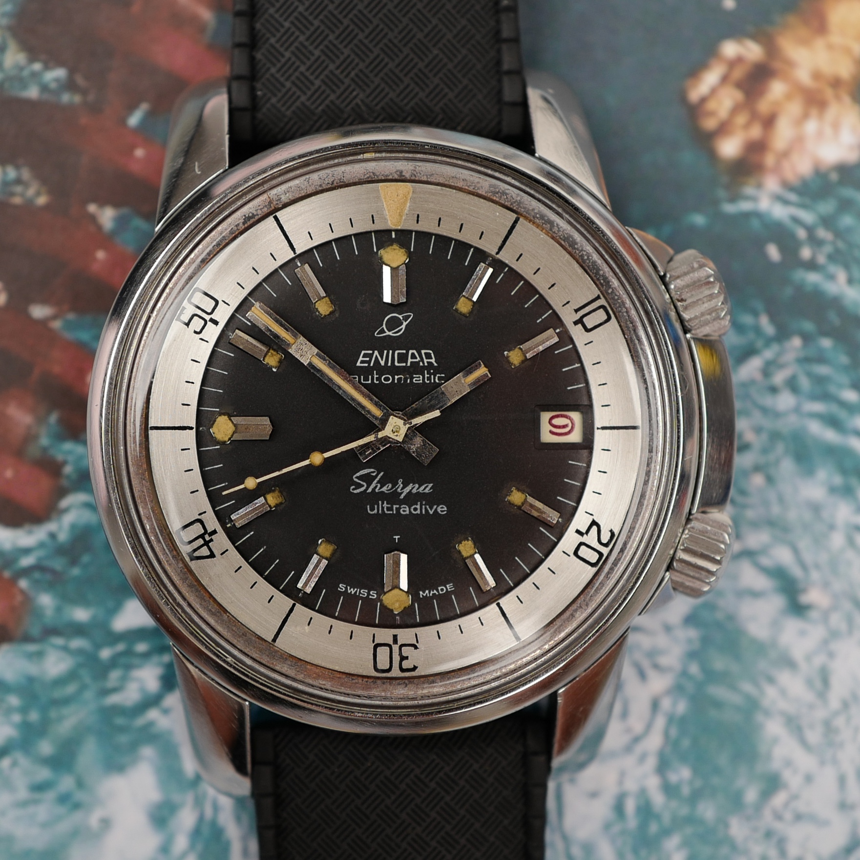 ENICAR Sherpa Ultradive Automatique « Double Lollipop » (Vintage 1960)