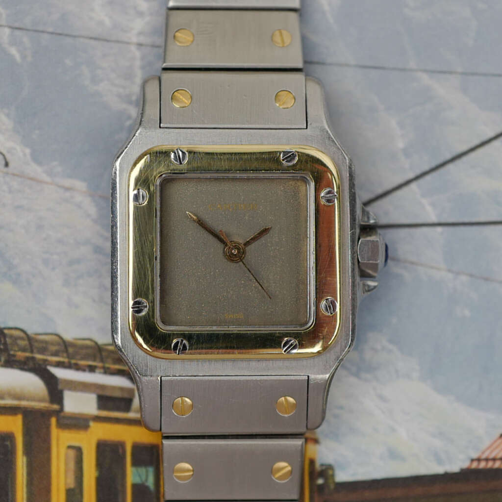 cafe-noir-montre-vintage-marseille-horloger-cartier-santos-ghost-petit-modele-femme-or-acier-1990