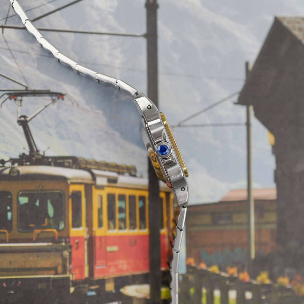 cafe-noir-montre-vintage-marseille-horloger-cartier-santos-ghost-petit-modele-femme-or-acier-1990