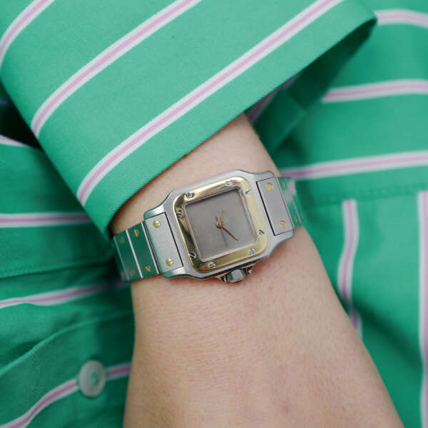 cafe-noir-montre-vintage-marseille-horloger-cartier-santos-ghost-petit-modele-femme-or-acier-1990
