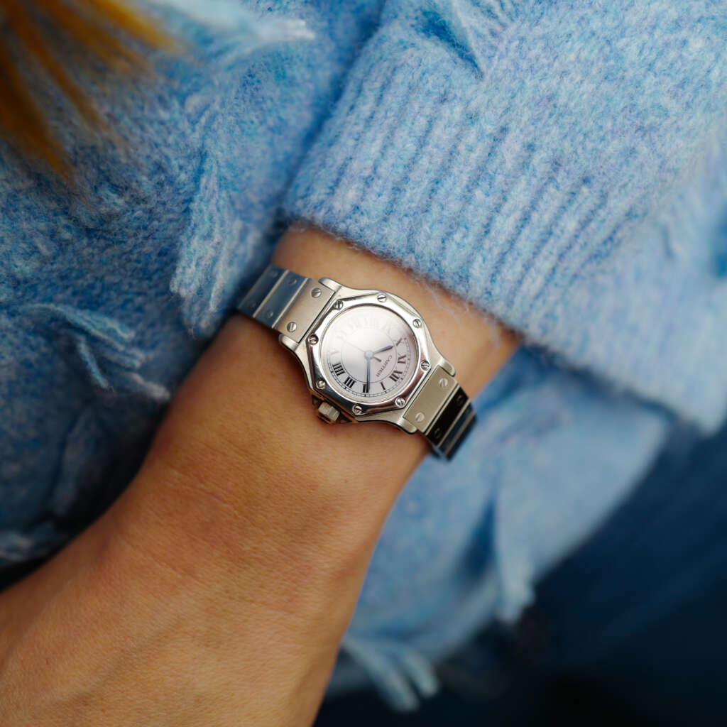 cartier-santos-mini-octogonale-ref-0906-petit-modele-acier-vintage-1980-femme