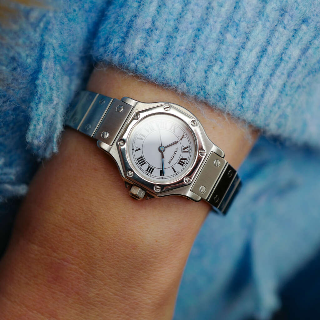 cartier-santos-mini-octogonale-ref-0906-petit-modele-acier-vintage-1980-femme