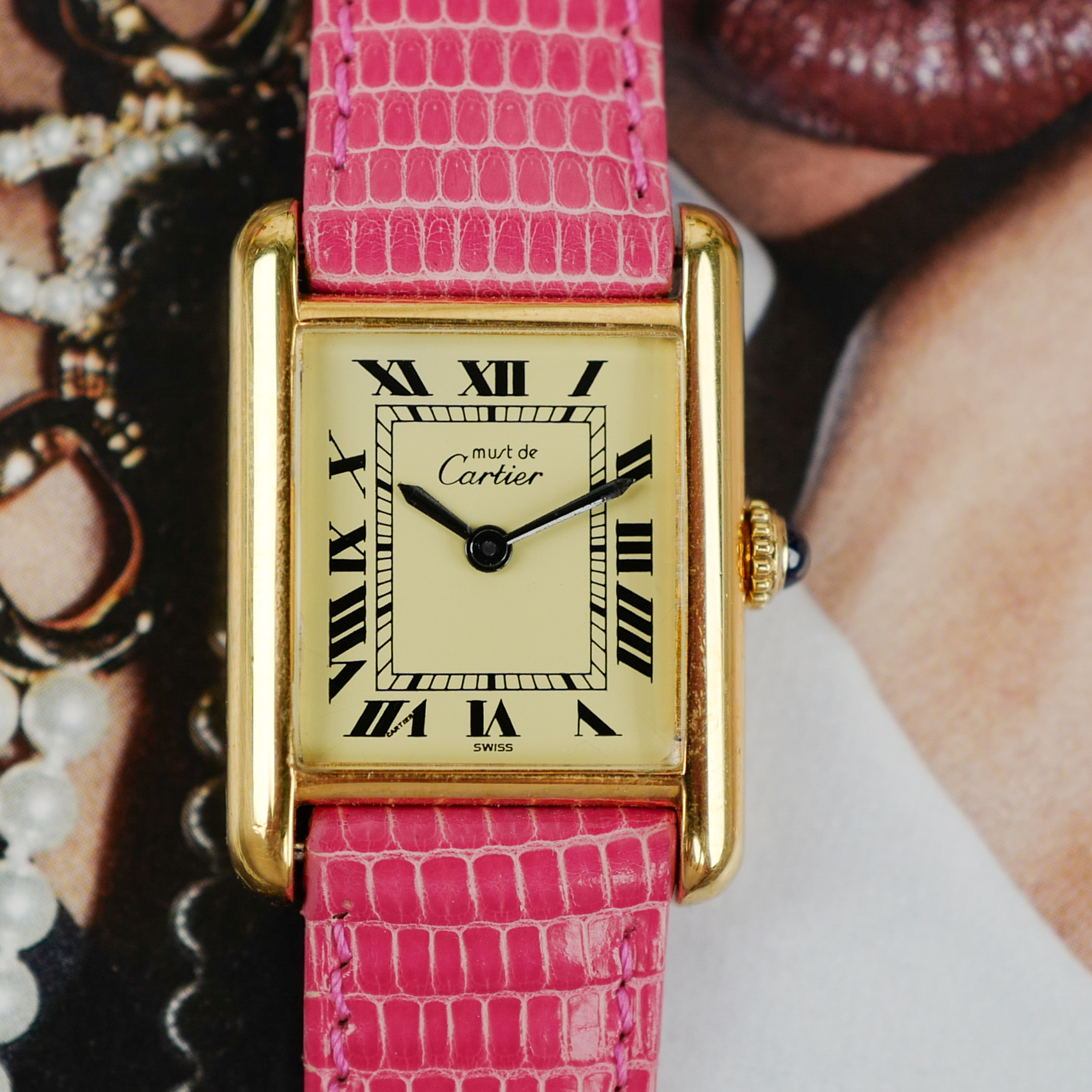 CARTIER Tank Must Mécanique « Chiffres Romains » pour femme (Vintage 1980)