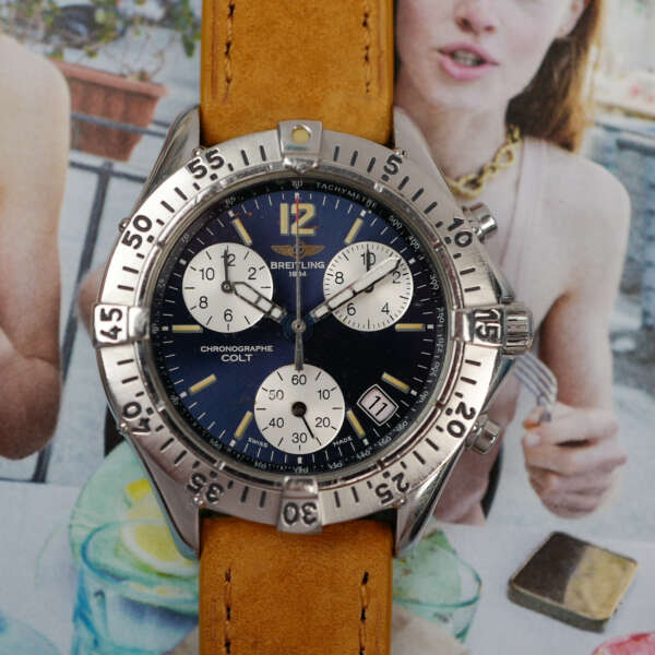 cafe-noir-montre-vintage-marseille-horloger-breitling-colt-chronograph-a53035-bleu-1990