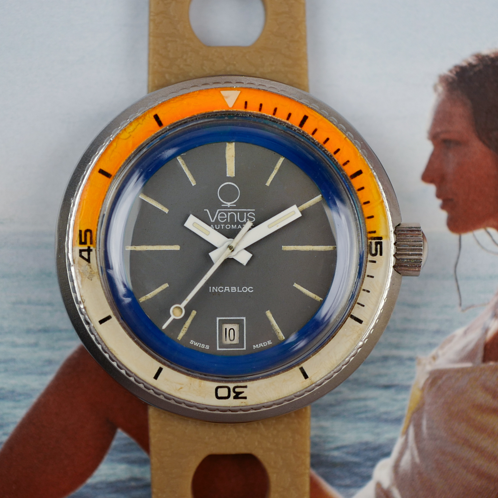 VÉNUS Incabloc Skin Diver 20 ATM Tritium (Vintage 1970)