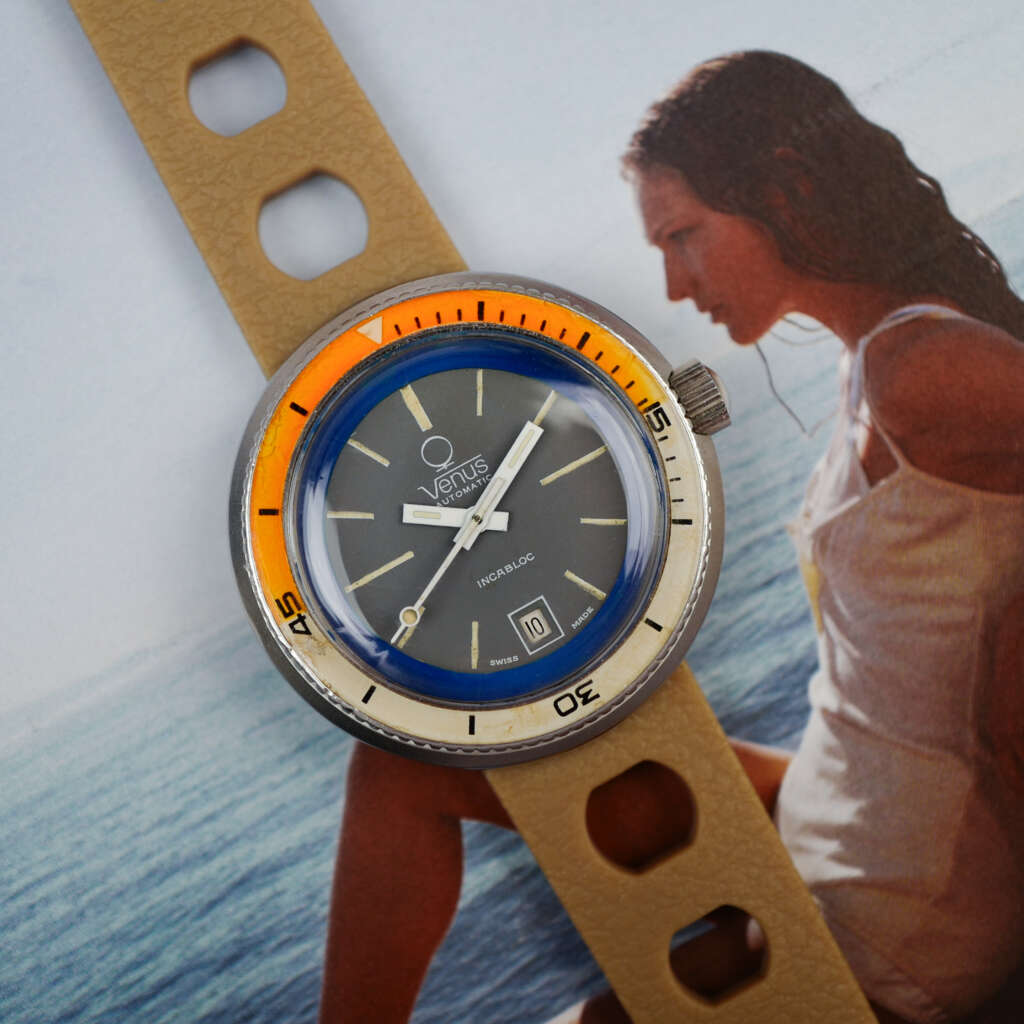 cafe-noir-montre-vintage-marseille-horloger-venus-skin-diver-bakelite-orange-1970