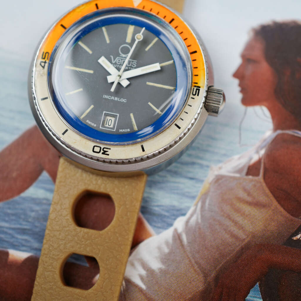 cafe-noir-montre-vintage-marseille-horloger-venus-skin-diver-bakelite-orange-1970