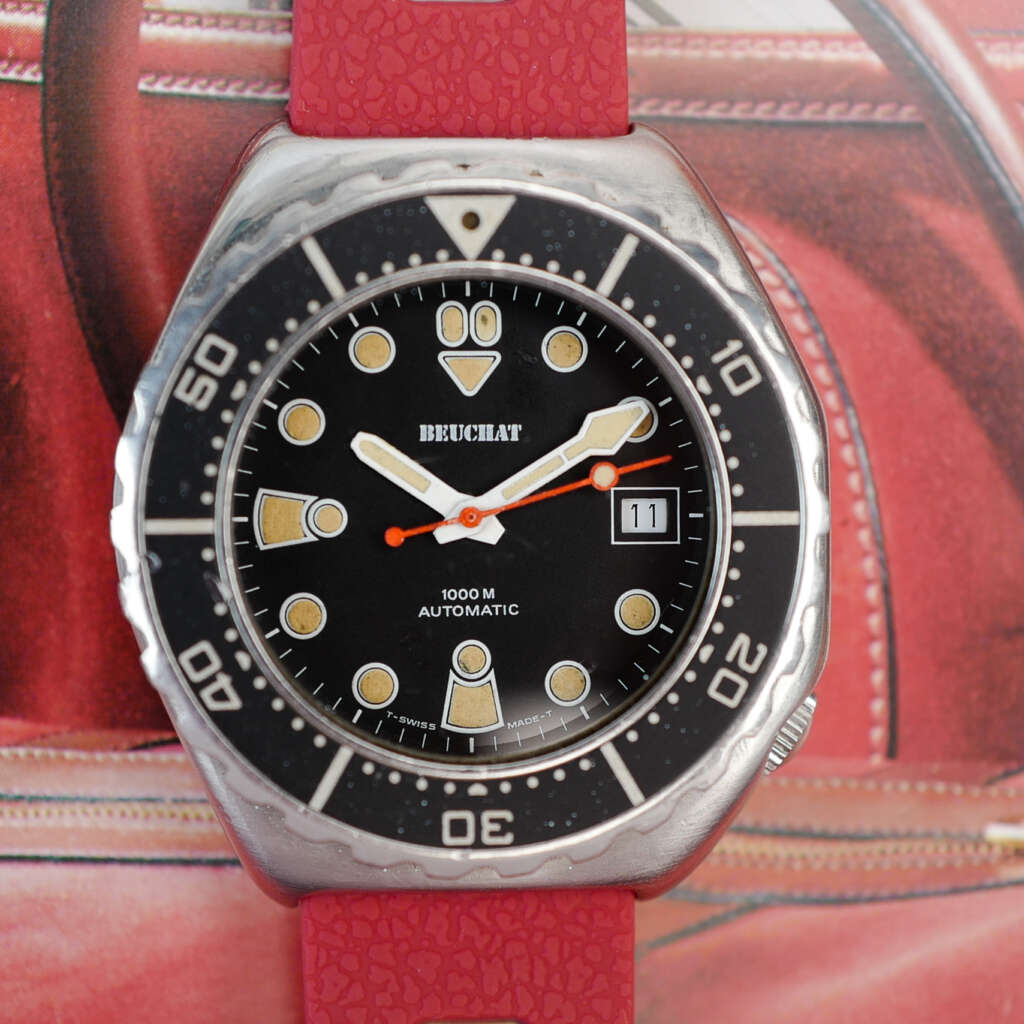 cafe-noir-montre-vintage-marseille-horloger-beuchat-marseille-1000m-marine-nationale-1980