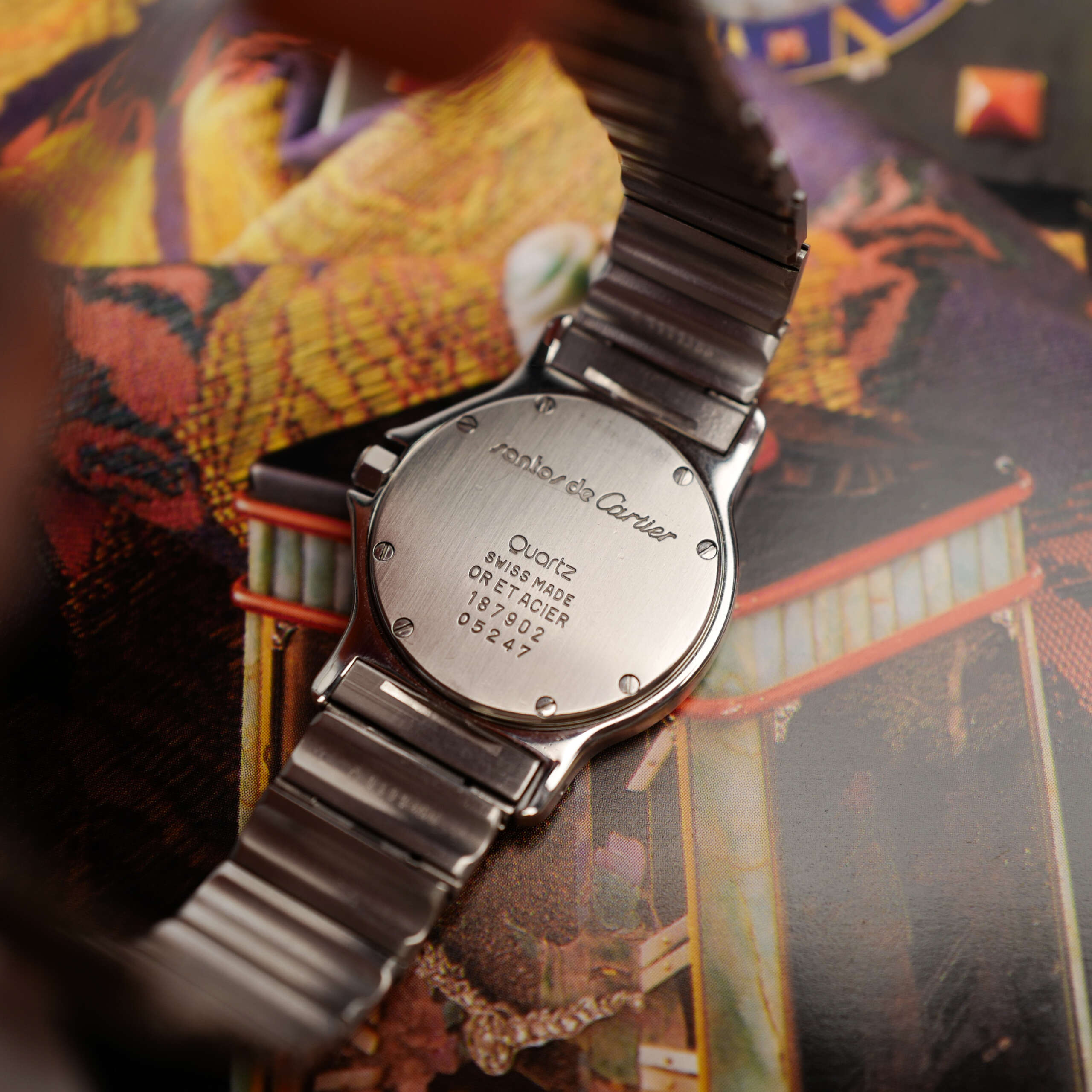 cafe-noir-montre-vintage-marseille-horloger-cartier-santos-octogonale-quartz-bicolore-1990