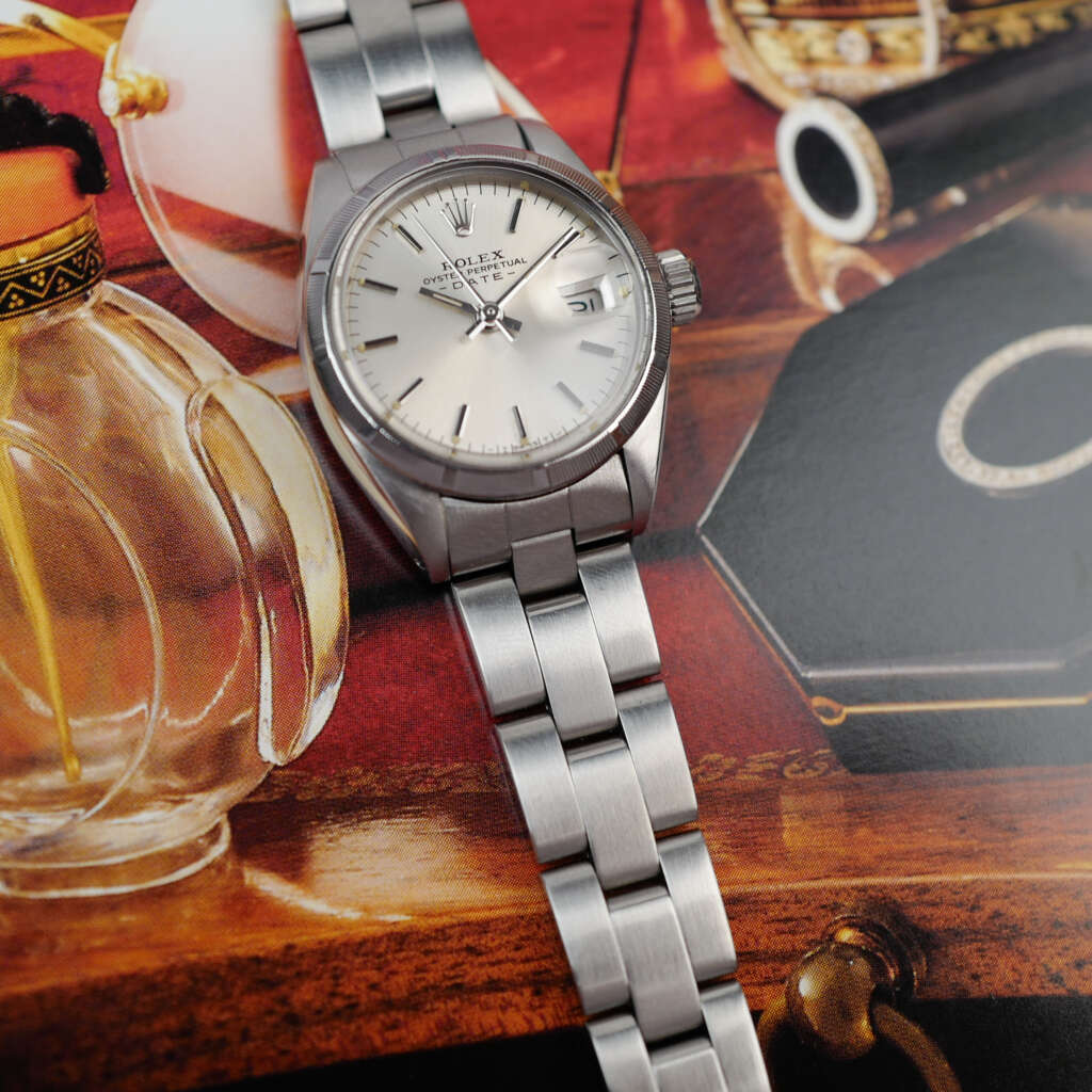 cafe-noir-montre-vintage-marseille-horloger-rolex-mini-oyster-perpetual-date-femme-1978-cadran-blanc