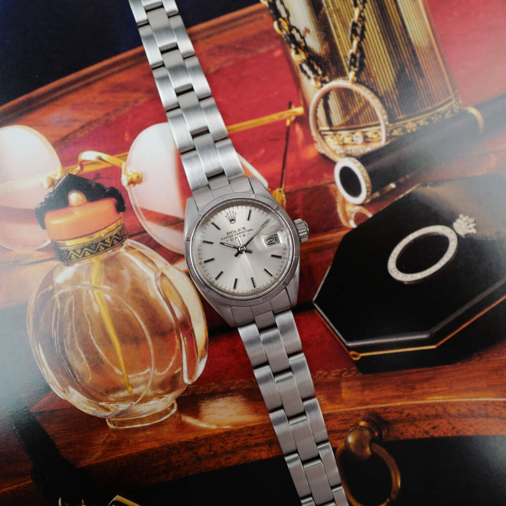 cafe-noir-montre-vintage-marseille-horloger-rolex-mini-oyster-perpetual-date-femme-1978-cadran-blanc