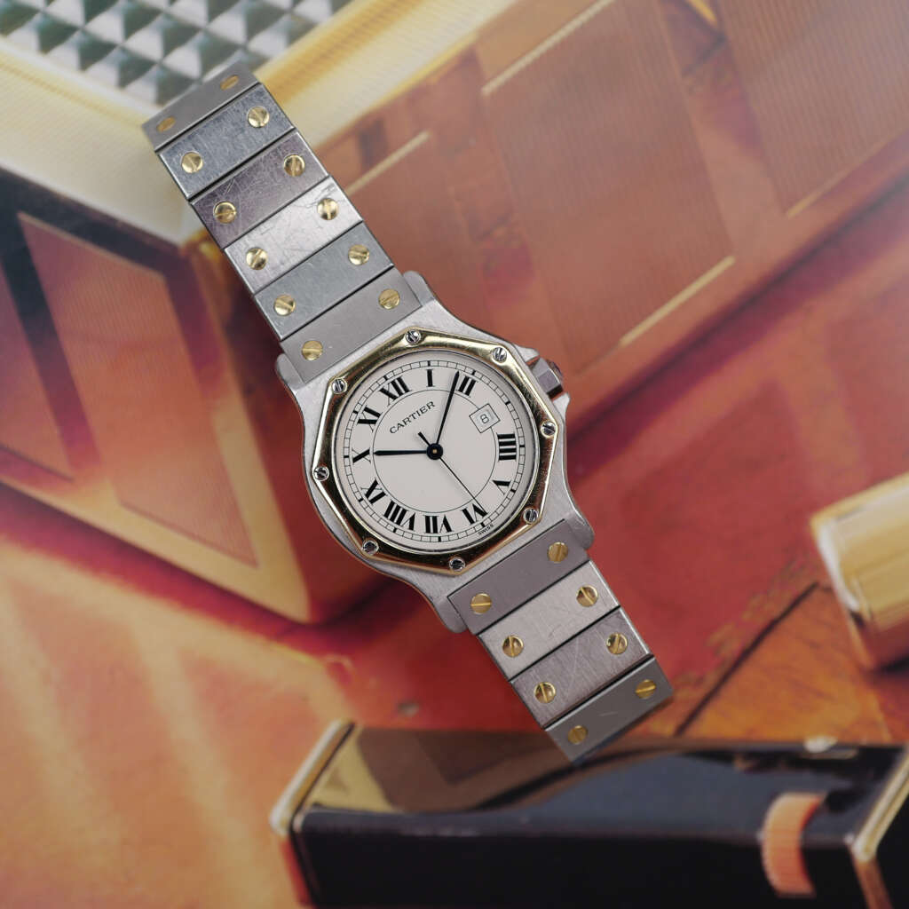 cartier-santos-octogonale-gm-bicolore-ref-2966-vintage-1990-homme-femme