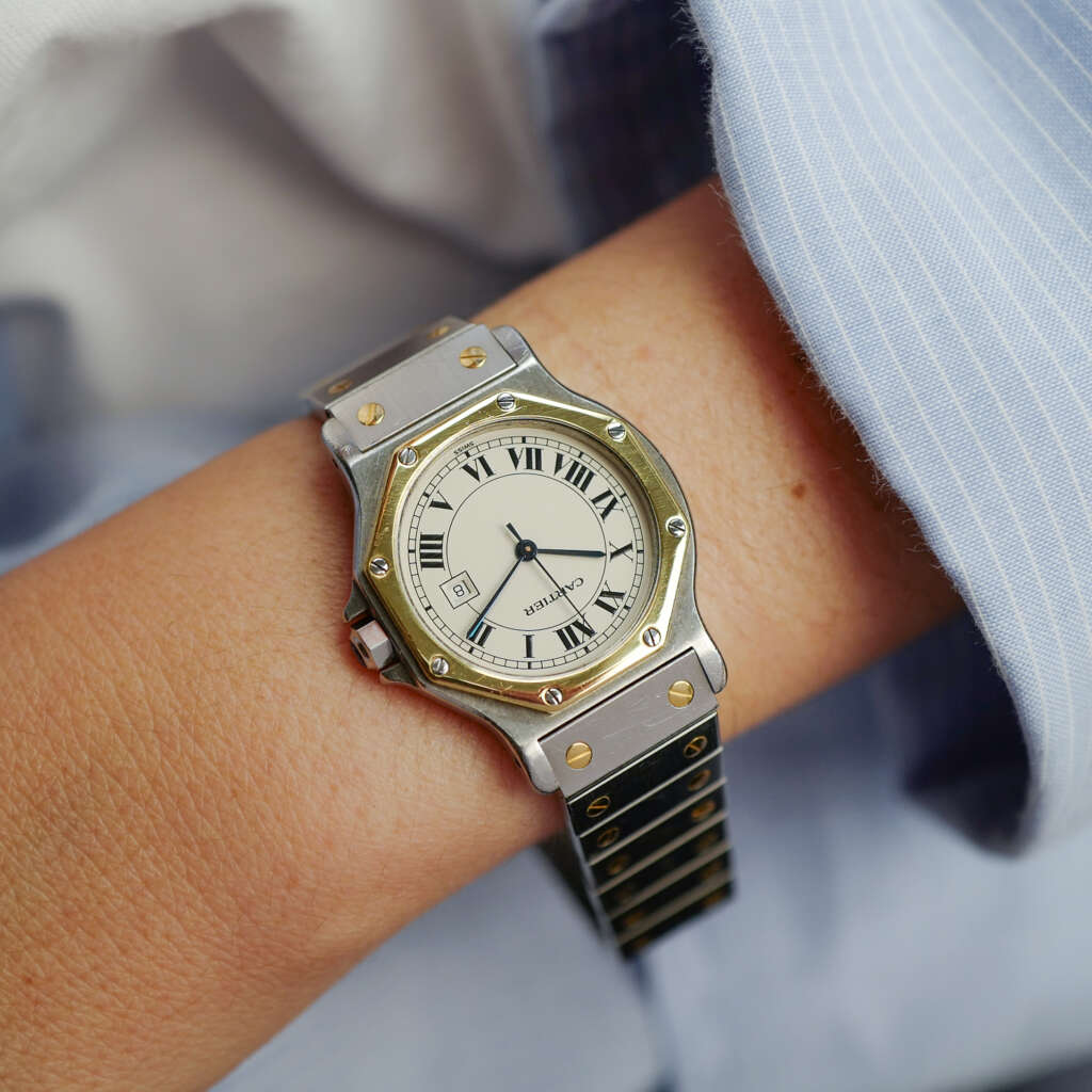 cartier-santos-octogonale-gm-bicolore-ref-2966-vintage-1990-homme-femme