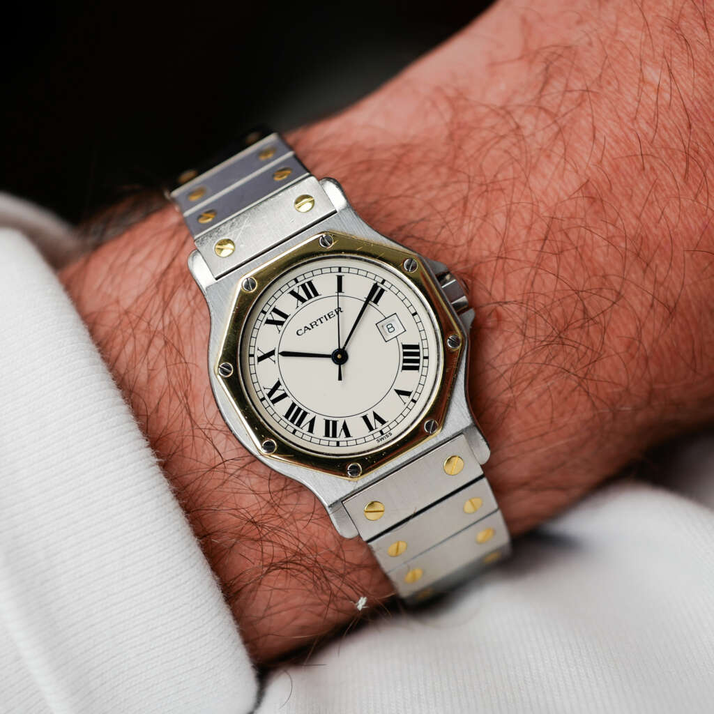 cartier-santos-octogonale-gm-bicolore-ref-2966-vintage-1990-homme-femme