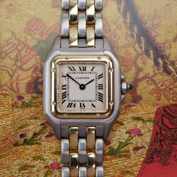 cafe-noir-montre-vintage-marseille-horloger-cartier-panthere-petit-modele-or-acier-vintage-1990