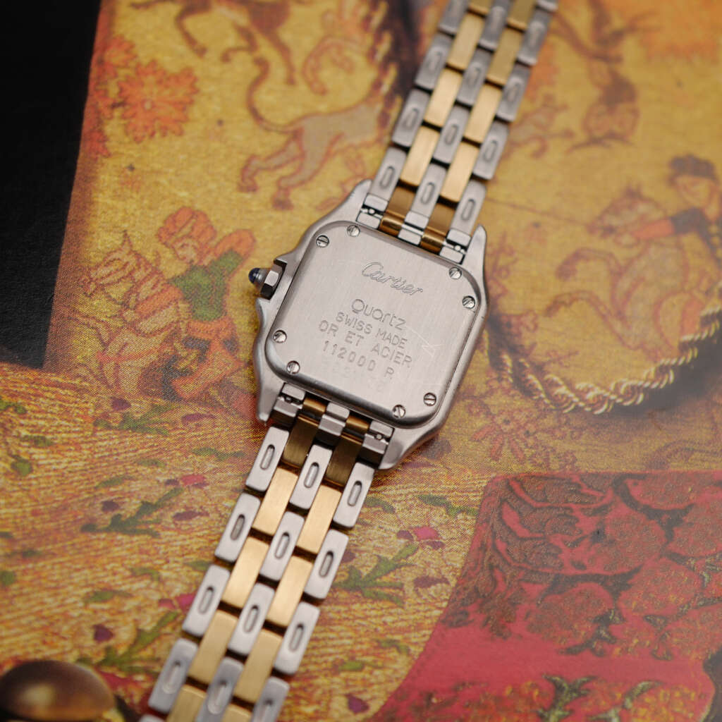 cafe-noir-montre-vintage-marseille-horloger-cartier-panthere-petit-modele-or-acier-vintage-1990