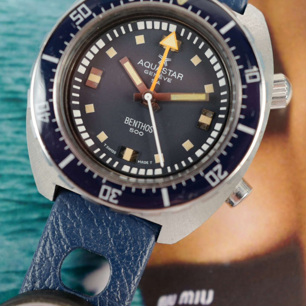 cafe-noir-montre-vintage-marseille-horloger-aquastar-benthos-500-deep-diver-1960-thermometre
