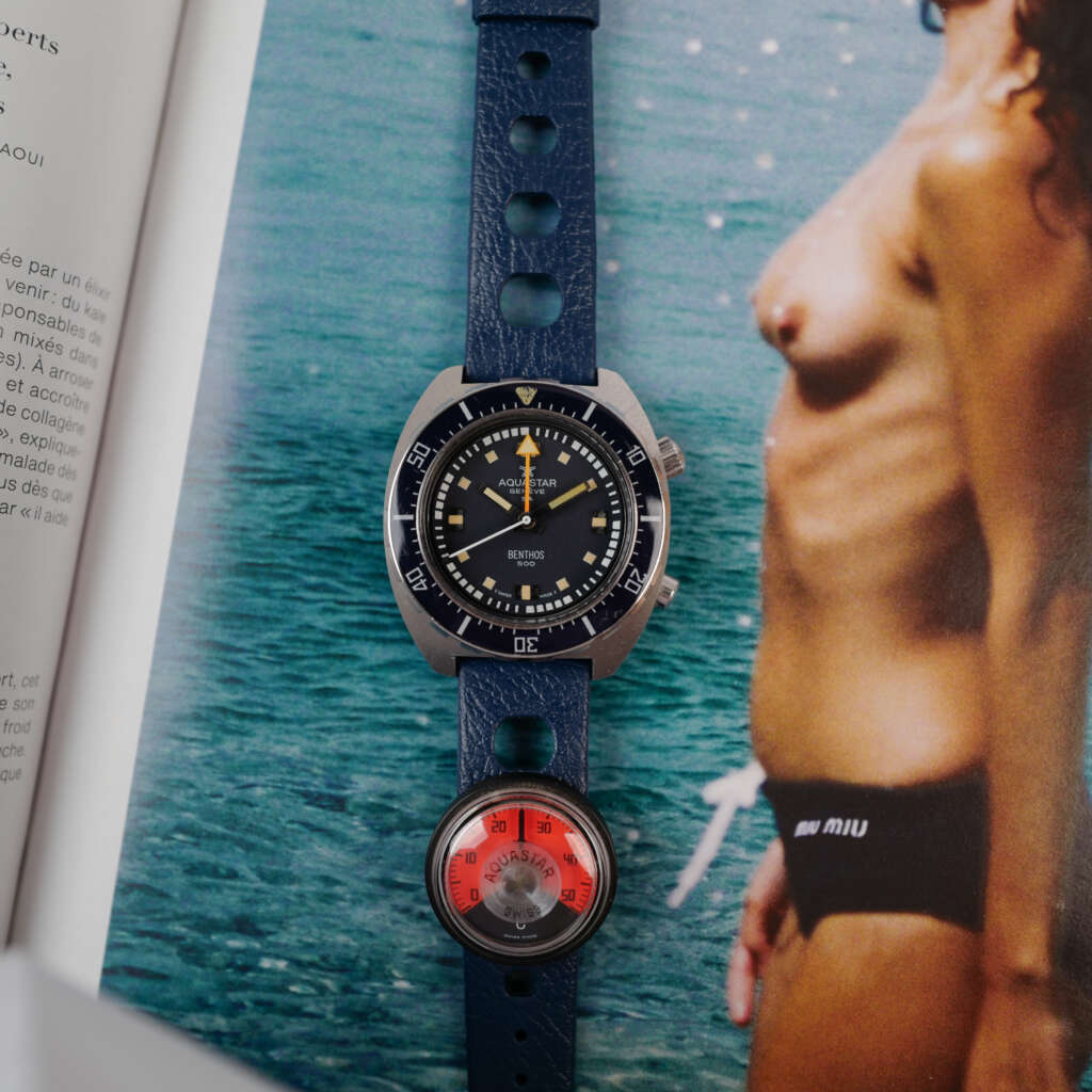 cafe-noir-montre-vintage-marseille-horloger-aquastar-benthos-500-deep-diver-1960-thermometre