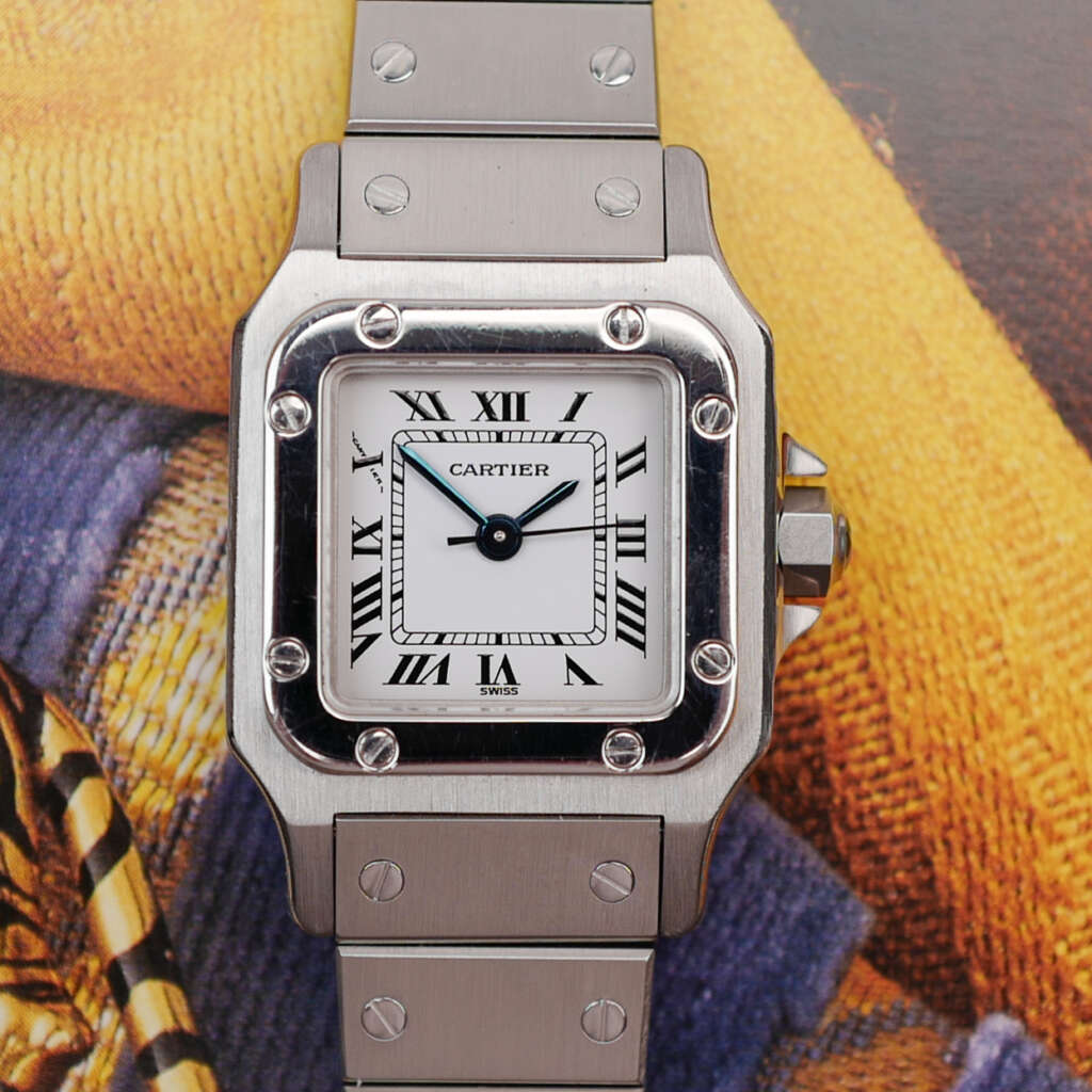 cafe-noir-montre-vintage-marseille-horloger-cartier-santos-galbee-petit-modele-acier-automatique-1990
