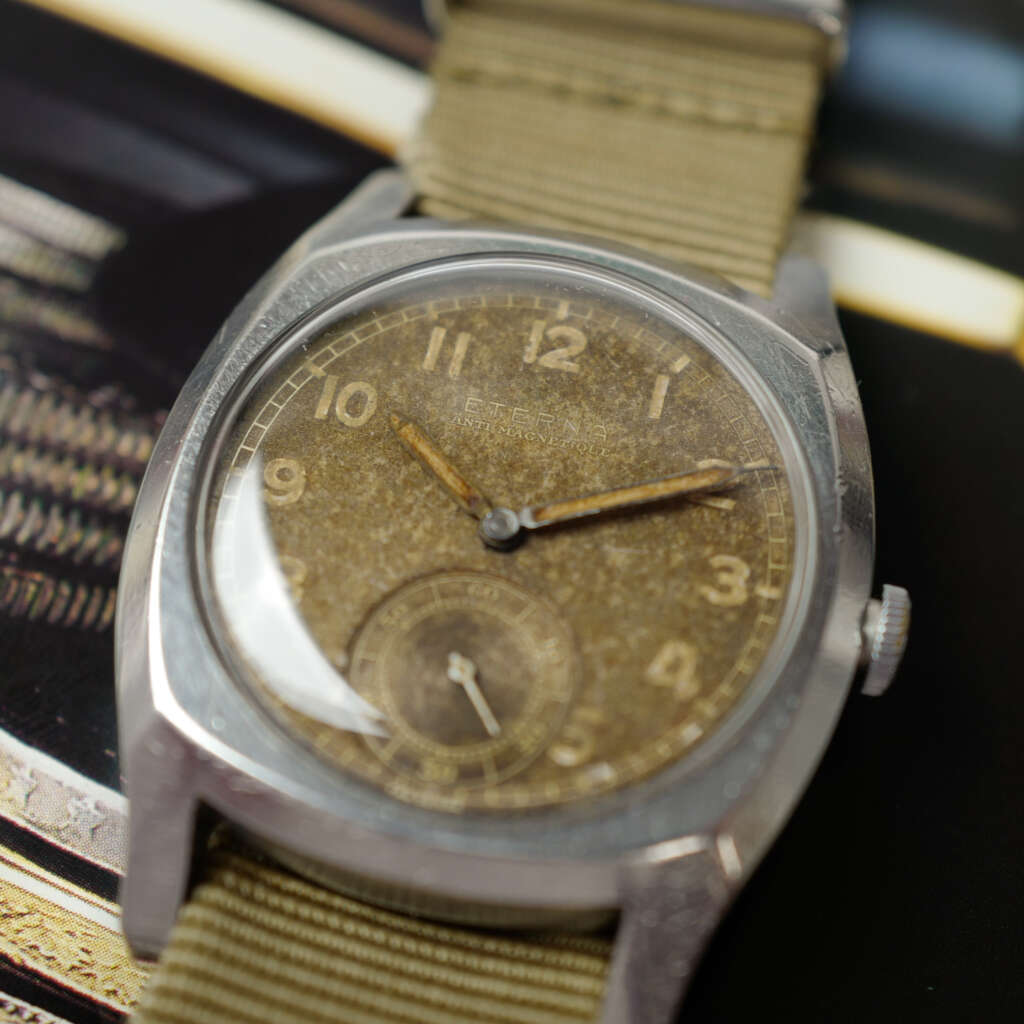 cafe-noir-montre-vintage-marseille-horloger-eterna-type-majetek-antimagnetique-pilote-militaire-1940-oversize