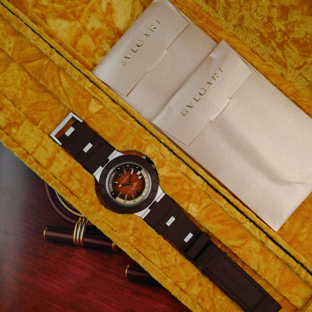 cafe-noir-montre-vintage-marseille-horloger-bulgari-aluminium-gmt-fender-limited-edition-2024-full-set