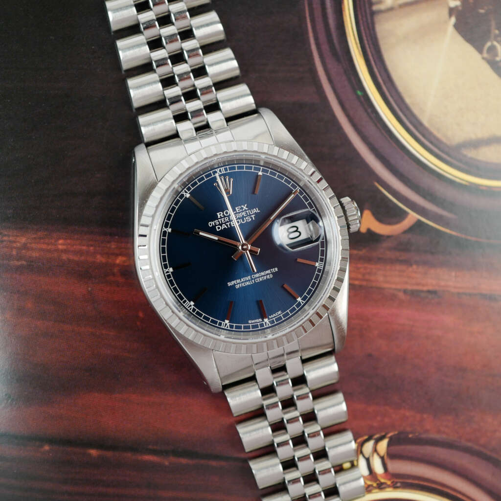cafe-noir-montre-vintage-marseille-horloger-rolex-datejust-16200-jubilee-bleu-1991