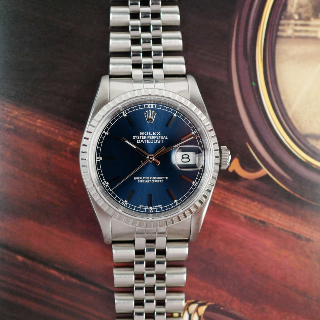 cafe-noir-montre-vintage-marseille-horloger-rolex-datejust-16200-jubilee-bleu-1991