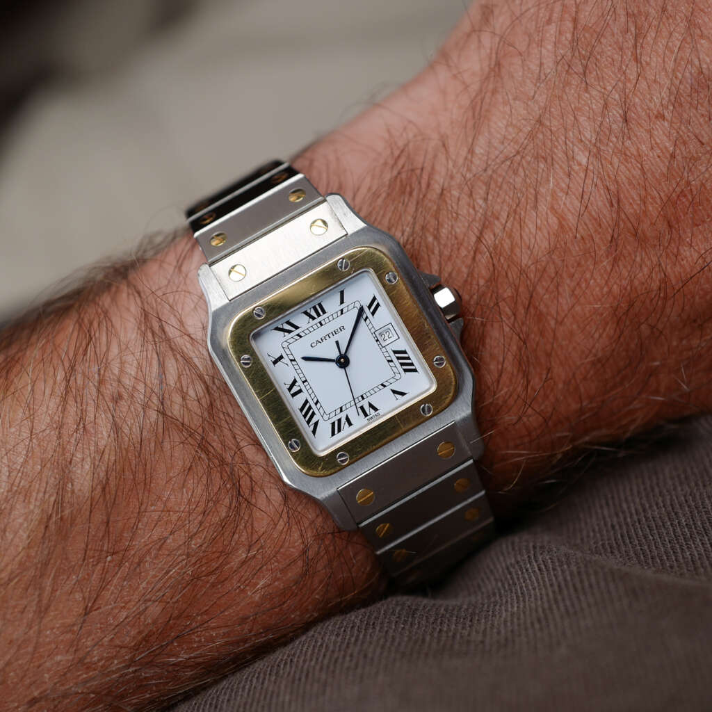 cafe-noir-montre-vintage-marseille-horloger-cartier-santos-homme-or-acier-full-set