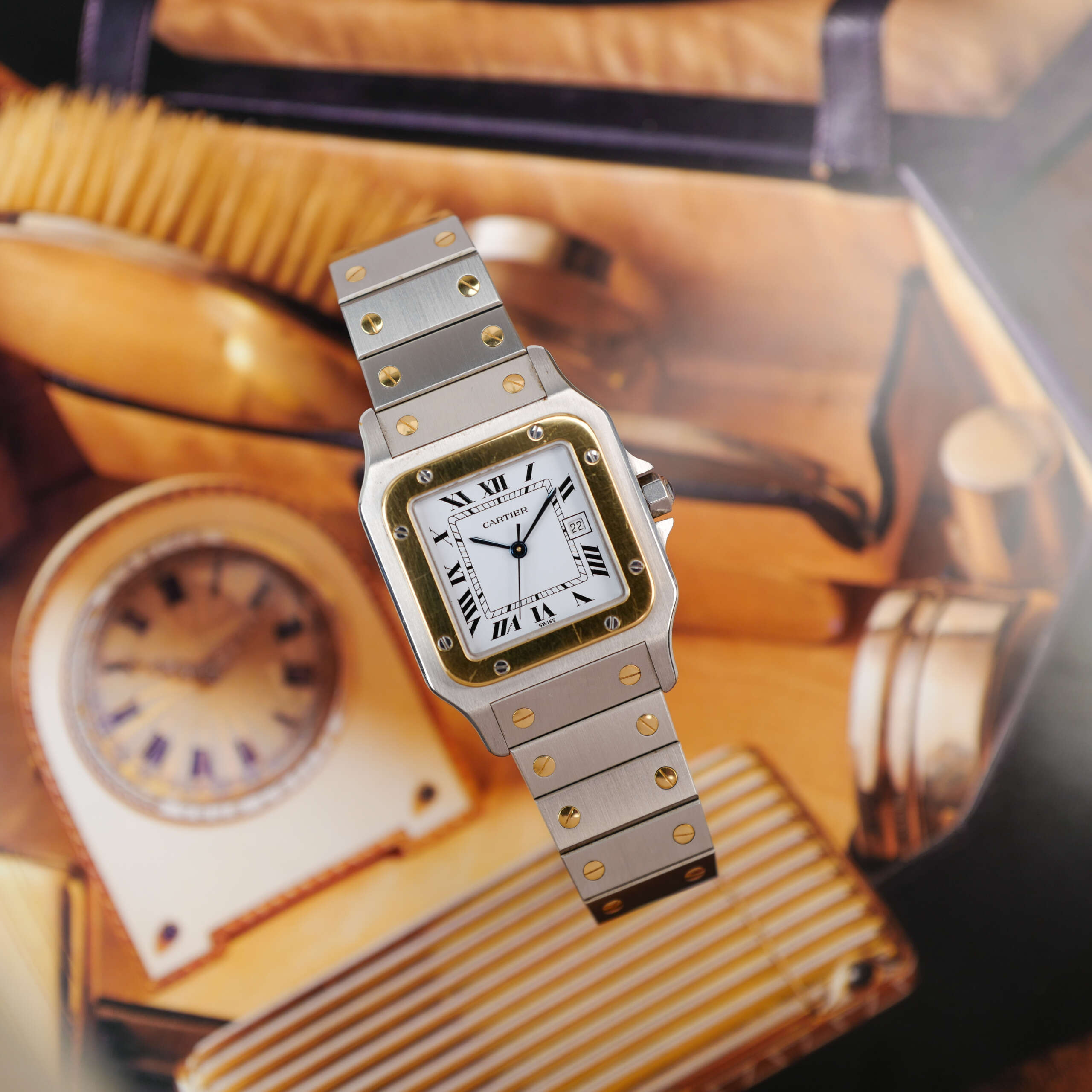cafe-noir-montre-vintage-marseille-horloger-cartier-santos-homme-or-acier-full-set
