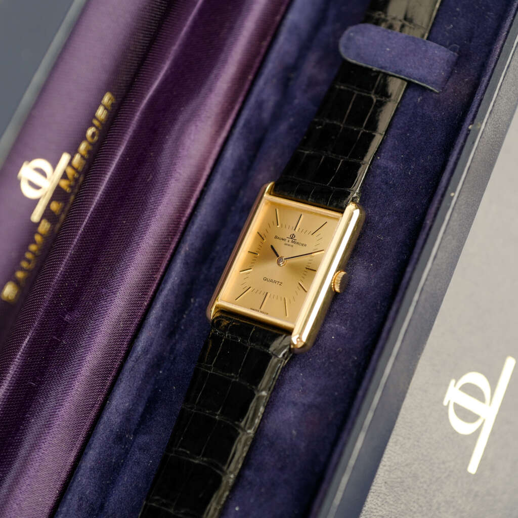 cafe-noir-montre-vintage-marseille-horloger-baume-mercier-tank-or-massif-18k-nos-1988